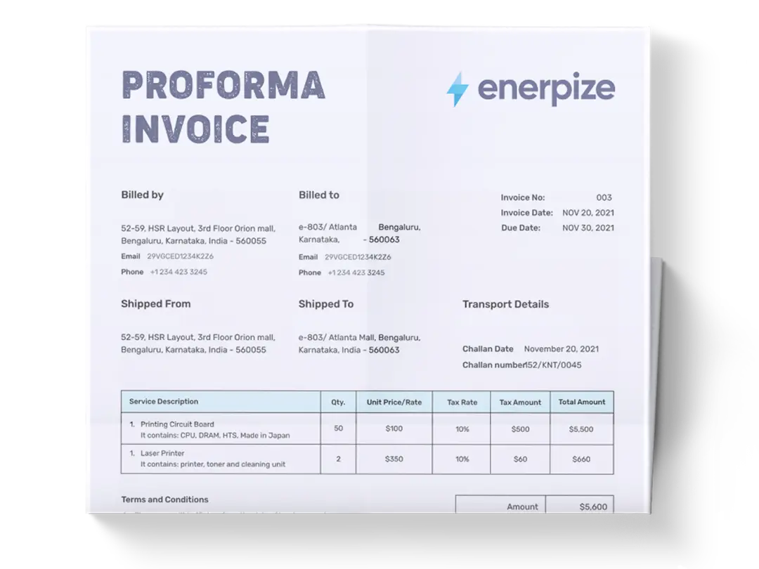 Proforma Invoice Template