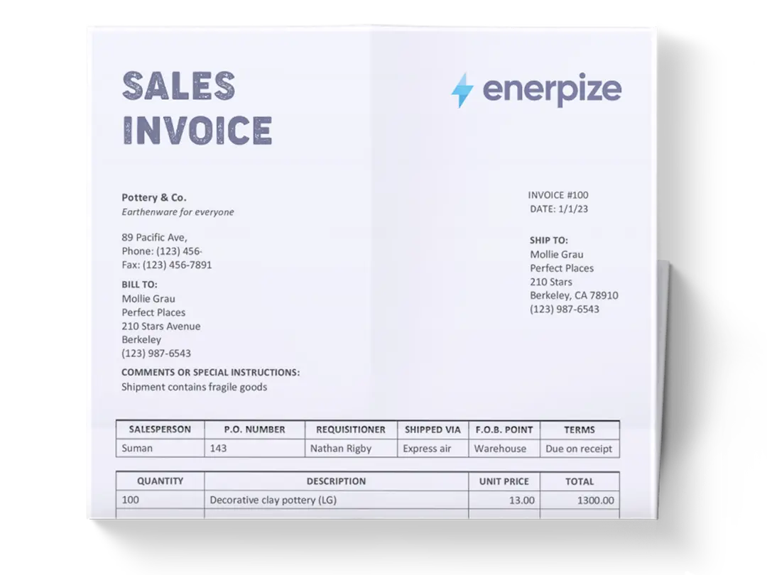 sales invoice template