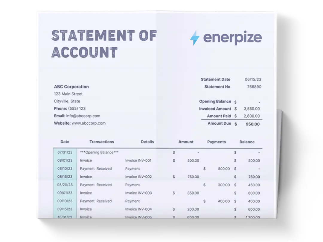 statement of account template