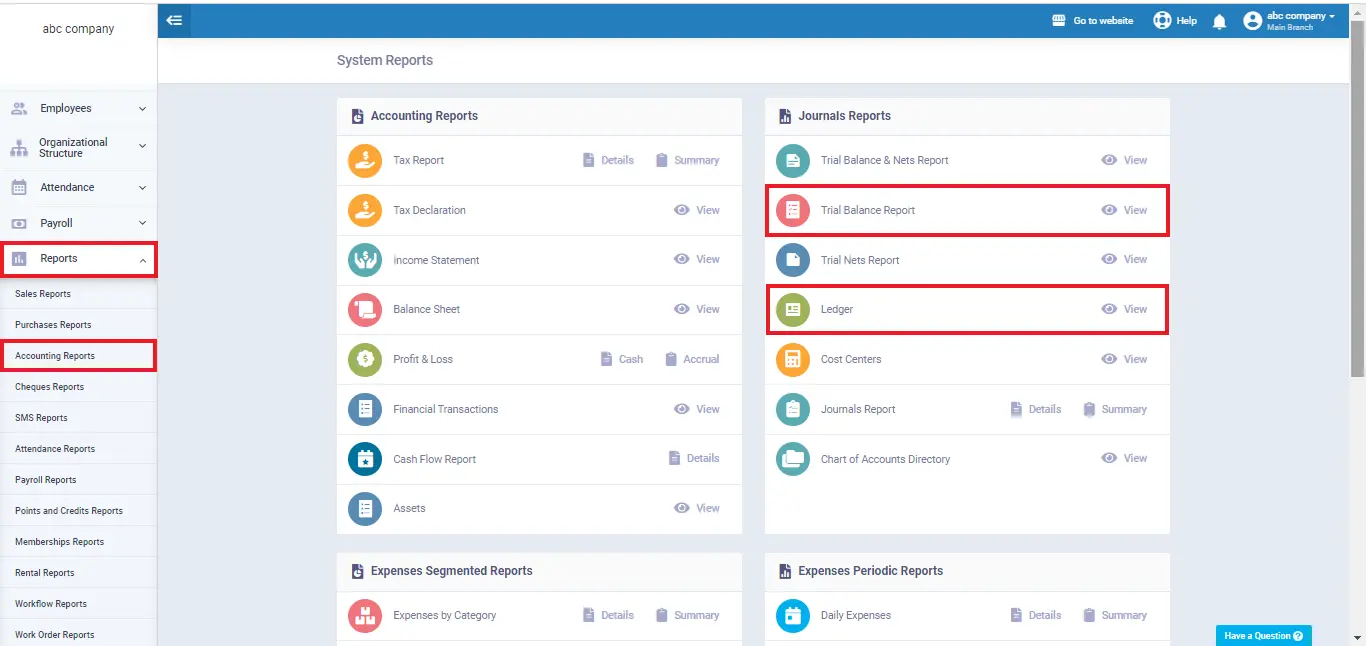 enerpize accounting reports