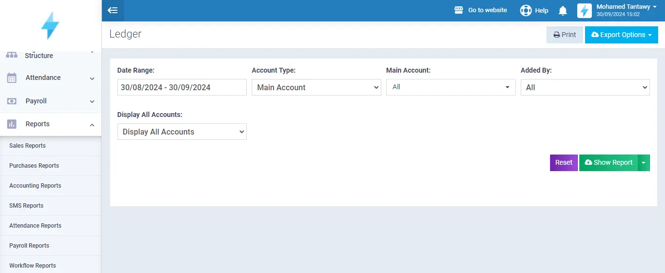 general ledger with enerpize