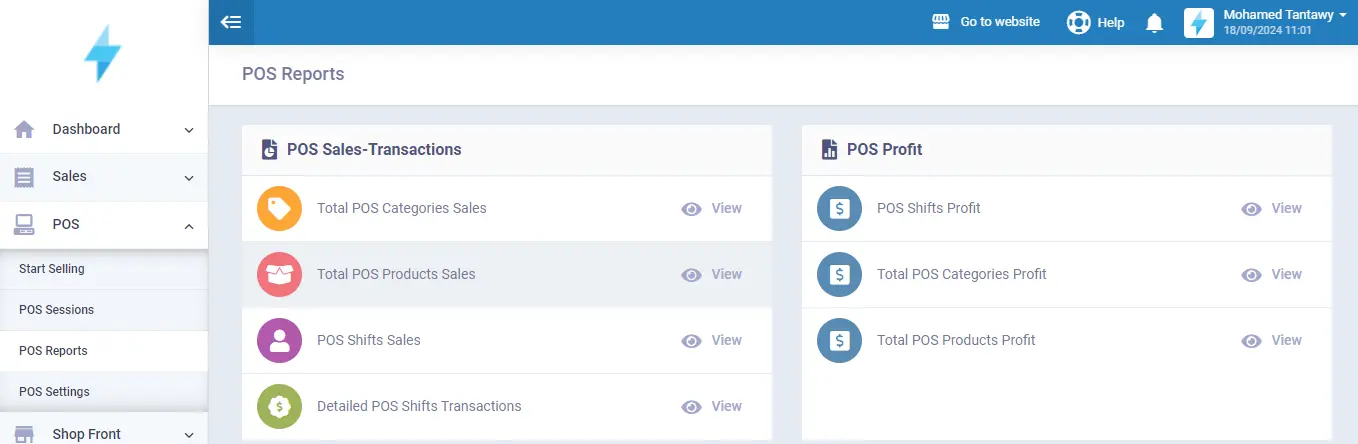 pos transaction on bank statement with enerpize