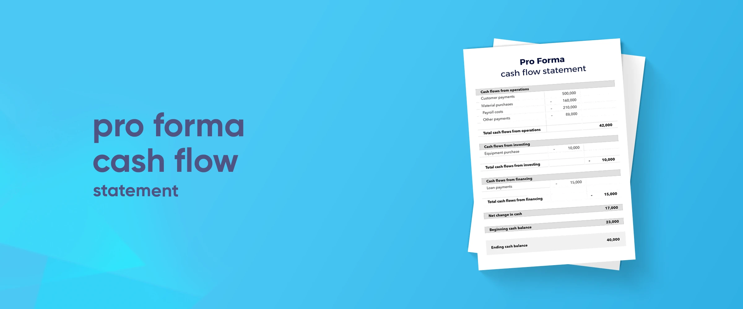 pro forma cash flow statement